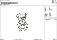 Dogline 0612b Embroidery File 6 sizes