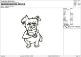 Dogline 0612b Embroidery File 6 sizes