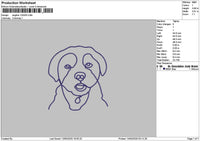 Dog Line 1203 Embroidery File 6 sizes
