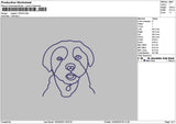 Dog Line 1203 Embroidery File 6 sizes