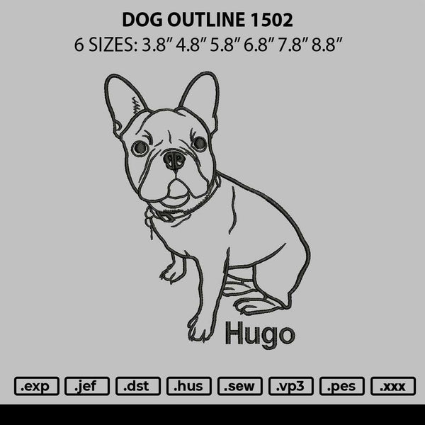Dog Line 1502 Embroidery File 6 sizes