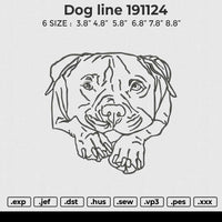 Dog line 191124 Embroidery File 6 size