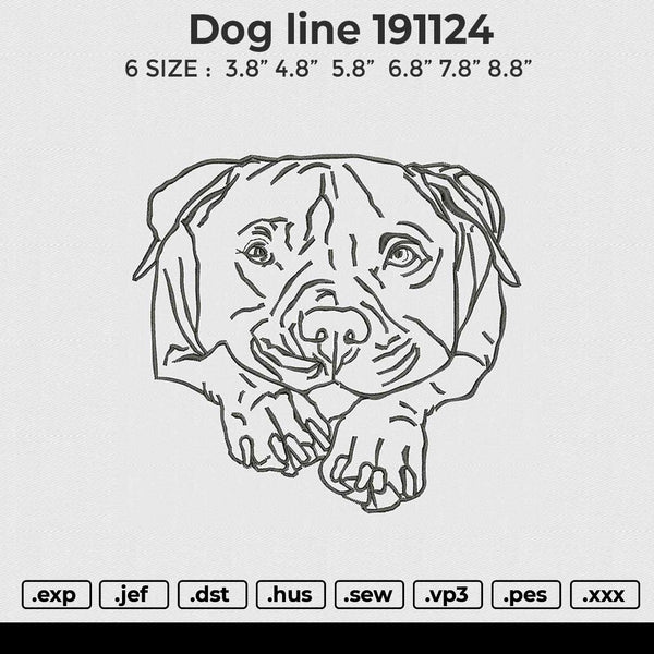Dog line 191124 Embroidery File 6 size