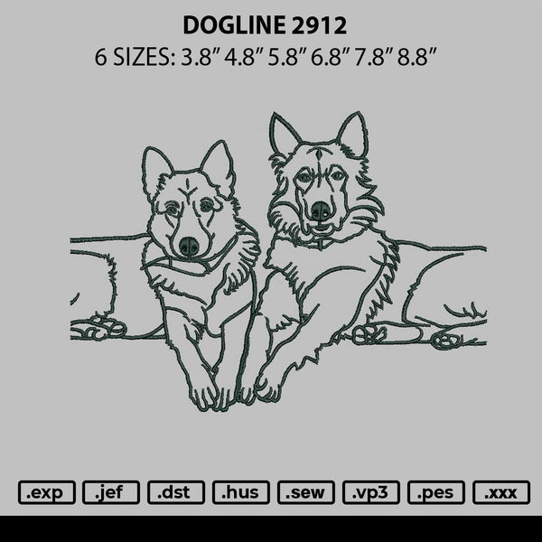 Dogline 2912 Embroidery File 6 sizes