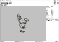 Dog Line 0112 Embroidery File 6 sizes