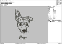 Dog Line 0112 Embroidery File 6 sizes
