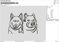 Dog Outline 3024 Embroidery File 6 sizes