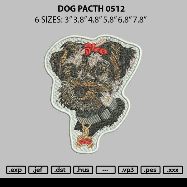 Dog Patch 0512 Embroidery File 6 sizes