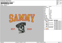Sammy Dog Embroidery File 6 sizes