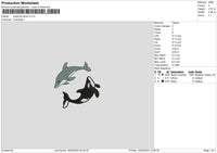 Dolphine Embroidery File 6 sizes