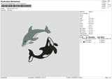 Dolphine Embroidery File 6 sizes