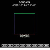 Donda V1 Embroidery File 4 size