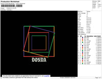 Donda V2 Embroidery File 4 Size