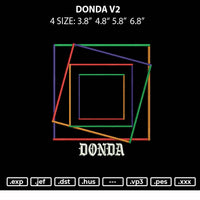 Donda V2 Embroidery File 4 Size