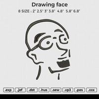 Drawing face Embroidery File 6 size