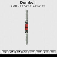 Dumbell Embroidery File 6 size