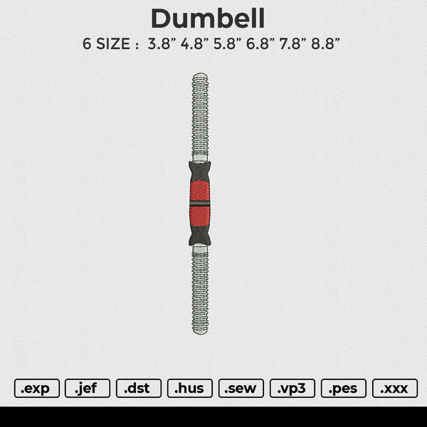 Dumbell Embroidery File 6 size