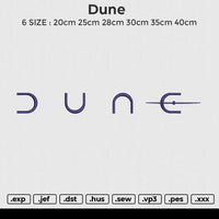 Dune Embroidery File 6 size