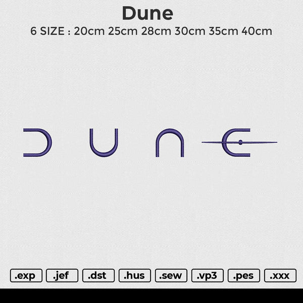 Dune Embroidery File 6 size