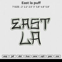 East la puff Embroidery File 6 size