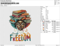 Education freedom Embroidery File 6 size
