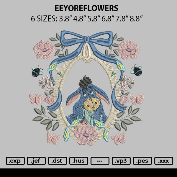 Eeyoreflowers Embroidery File 6 sizes