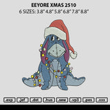 Eeyore Xmas 2510 Embroidery File 6 sizes