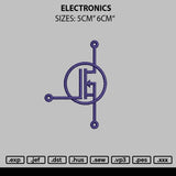 Electronics Embroidery File 6 sizes