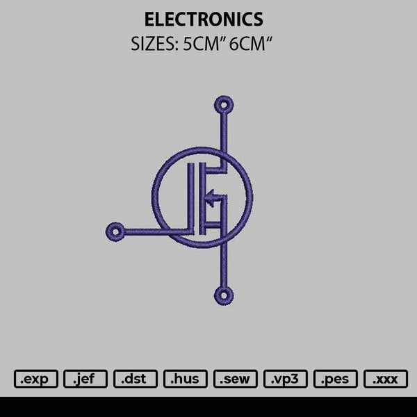 Electronics Embroidery File 6 sizes