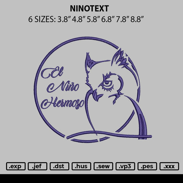 Ninotext Embroidery File 6 sizes