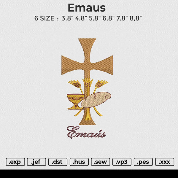 Emaus Embroidery File 6 size