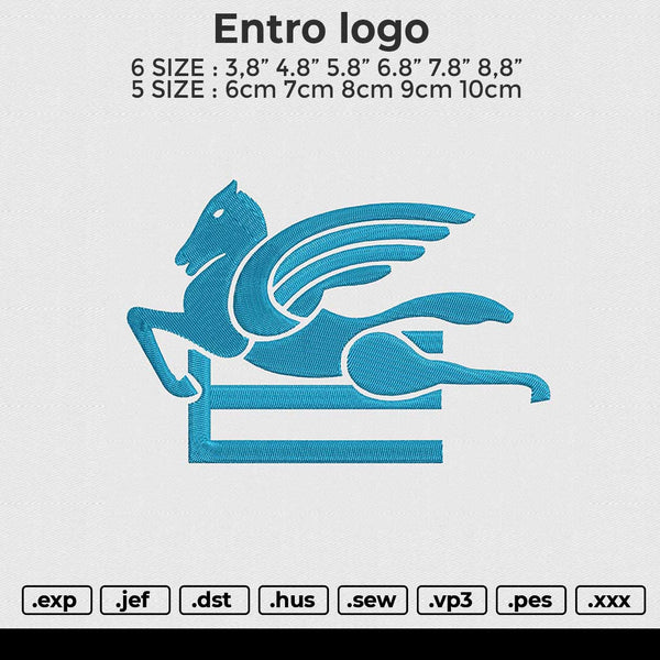 Entro logo Embroidery File 6 size