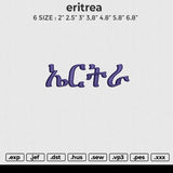 Eritrea Embroidery File 6 size