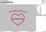 Escapingtext Embroidery File 6 sizes