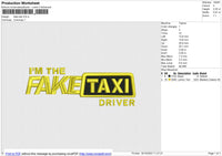 Fake Taxi Embroidery File 6 size