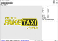 Fake Taxi Embroidery File 6 size