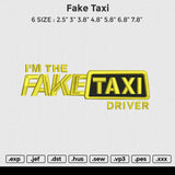 Fake Taxi Embroidery File 6 size