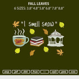 Fall Leaves Embroidery File 6 sizes