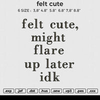 felt cute Embroidery File 6 size