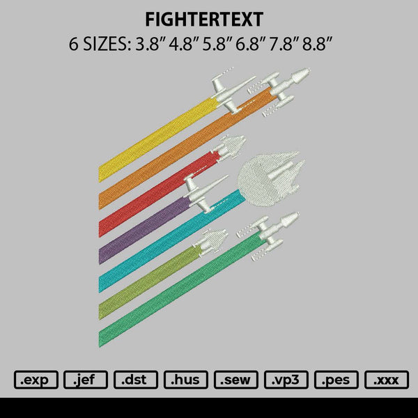 Fighter Embroidery File 6 sizes