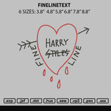 Finelinetext Embroidery File 6 sizes