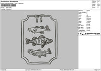 Fishes Embroidery File 6 sizes