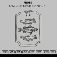 Fishes Embroidery File 6 sizes