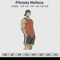 Fitness noface Embroidery File 6 size