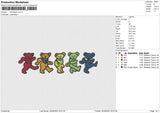 five Bears Embroidery File 6 size