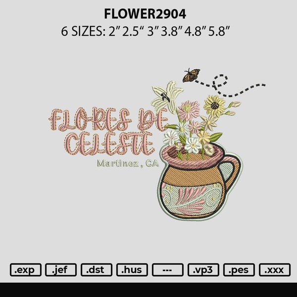 Flower2904 Embroidery File 6 sizes