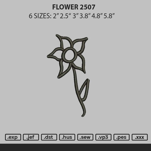 Flower 2507 Embroidery File 6 sizes