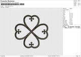 Flower logo puff Embroidery File 6 size