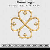 flower logo Embroidery File 6 size