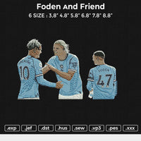 Foden and friend Embroidery File 6 size